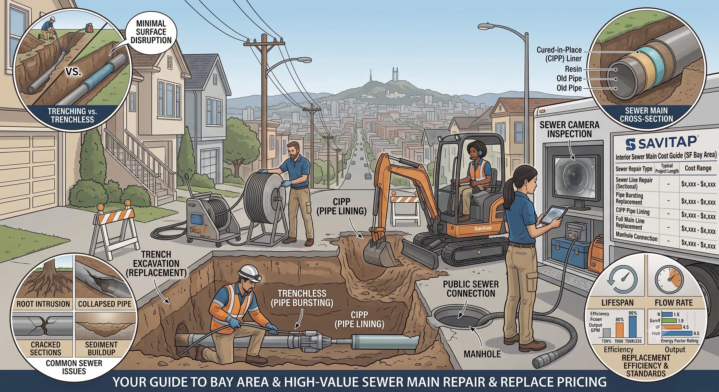 Sewer Main Repair/Replace guide for San Francisco Bay Area homeowners