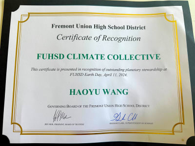 Earth Day Certificate