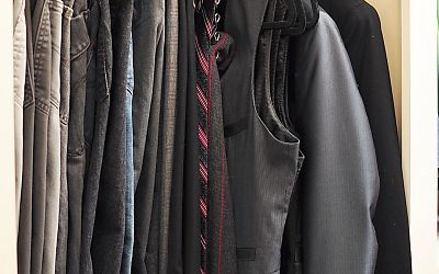 Day 7: Master Closet His (Another View) #closet #jeans #dres...