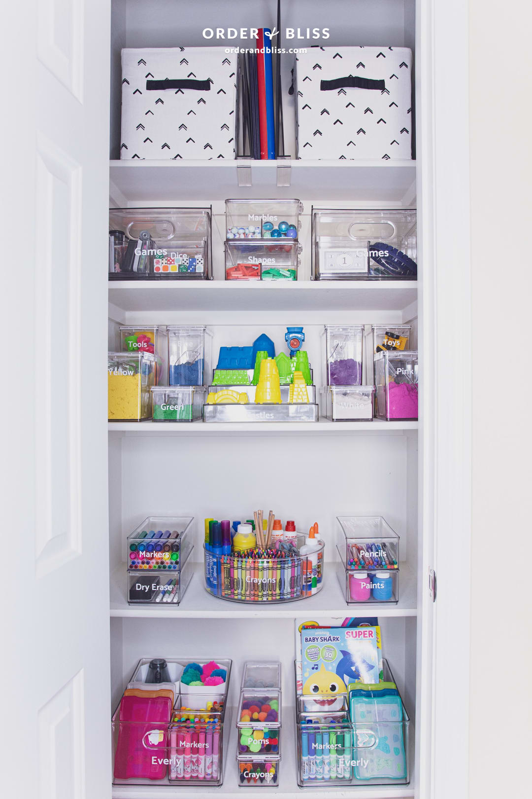 Home school sensory game and craft closet