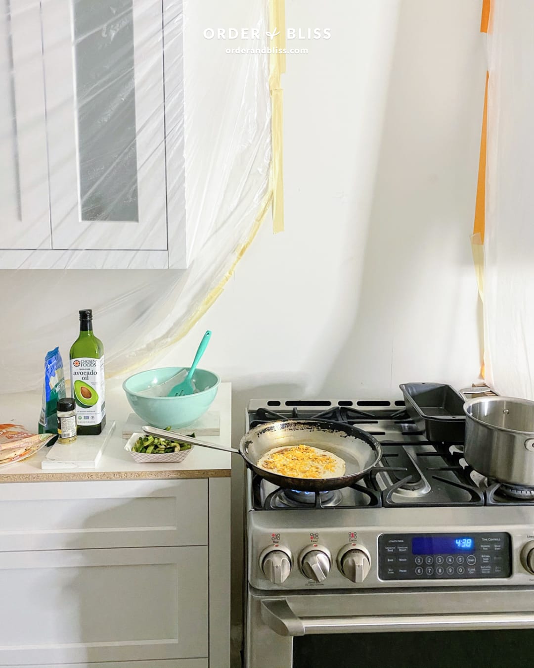 Cooking dinner during kitchen renovation