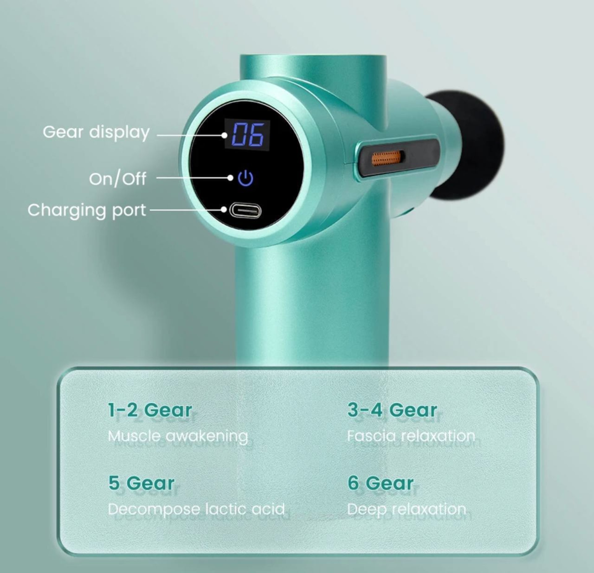 Pistolet de massage intelligent avec écran LCD, technologie moderne 6