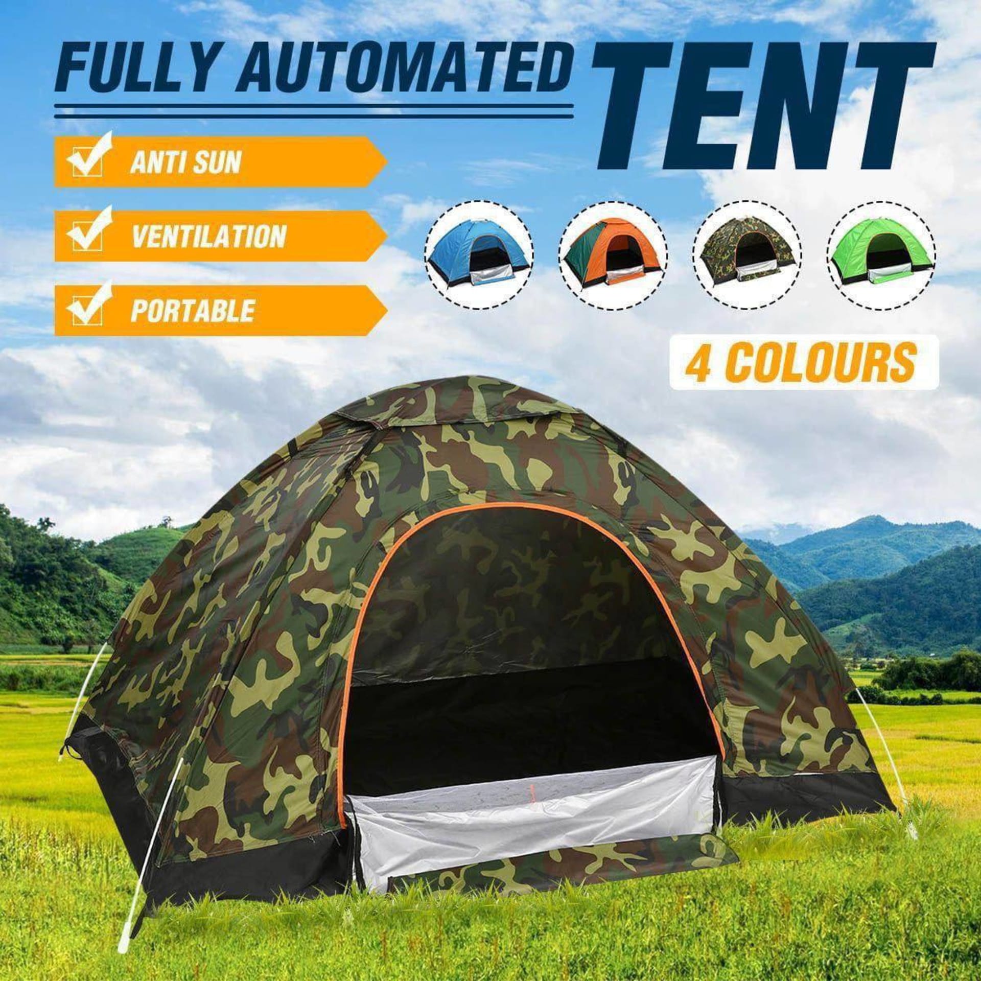 Tente de camping militaire 4 personnes 3