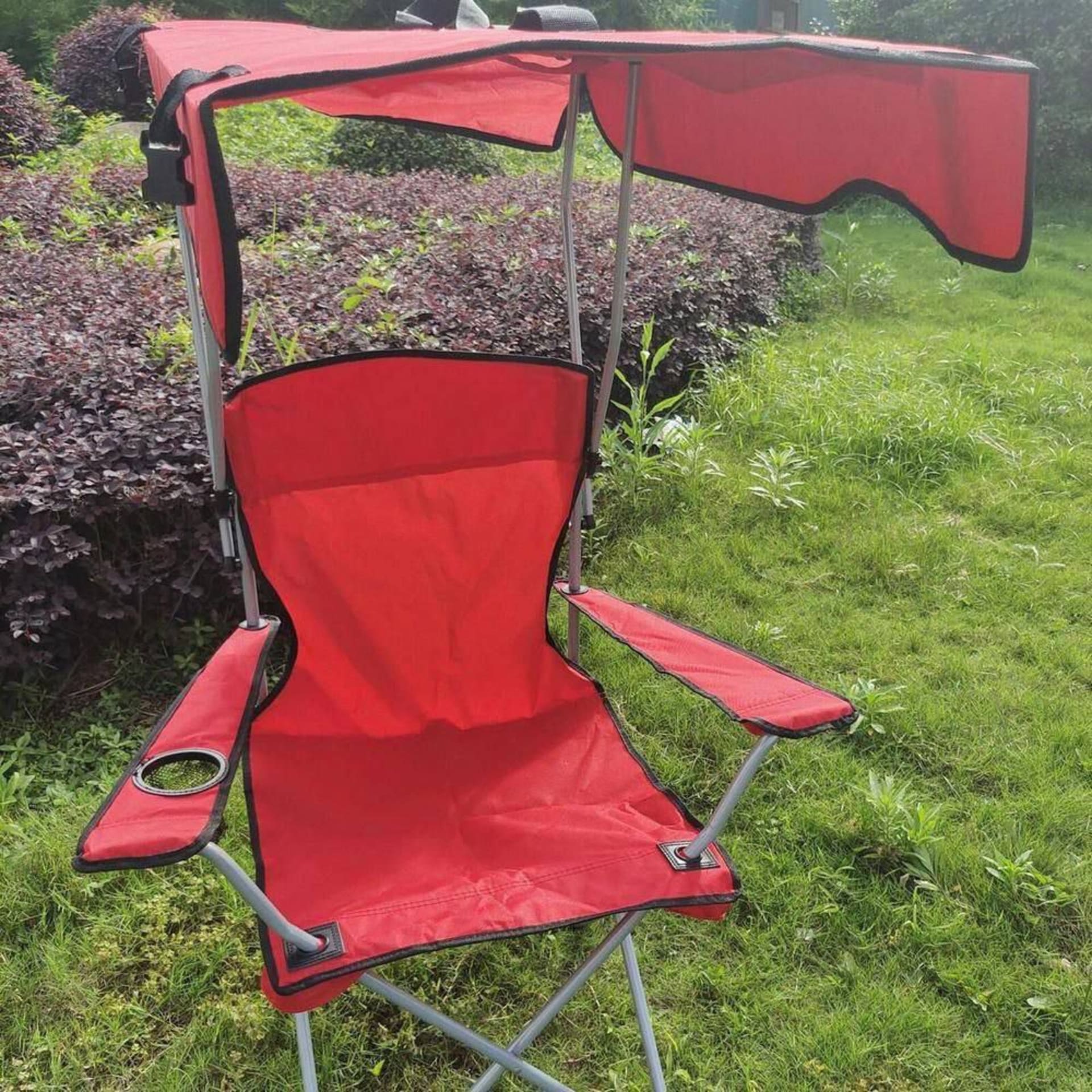 Chaise de camping avec parasol 4