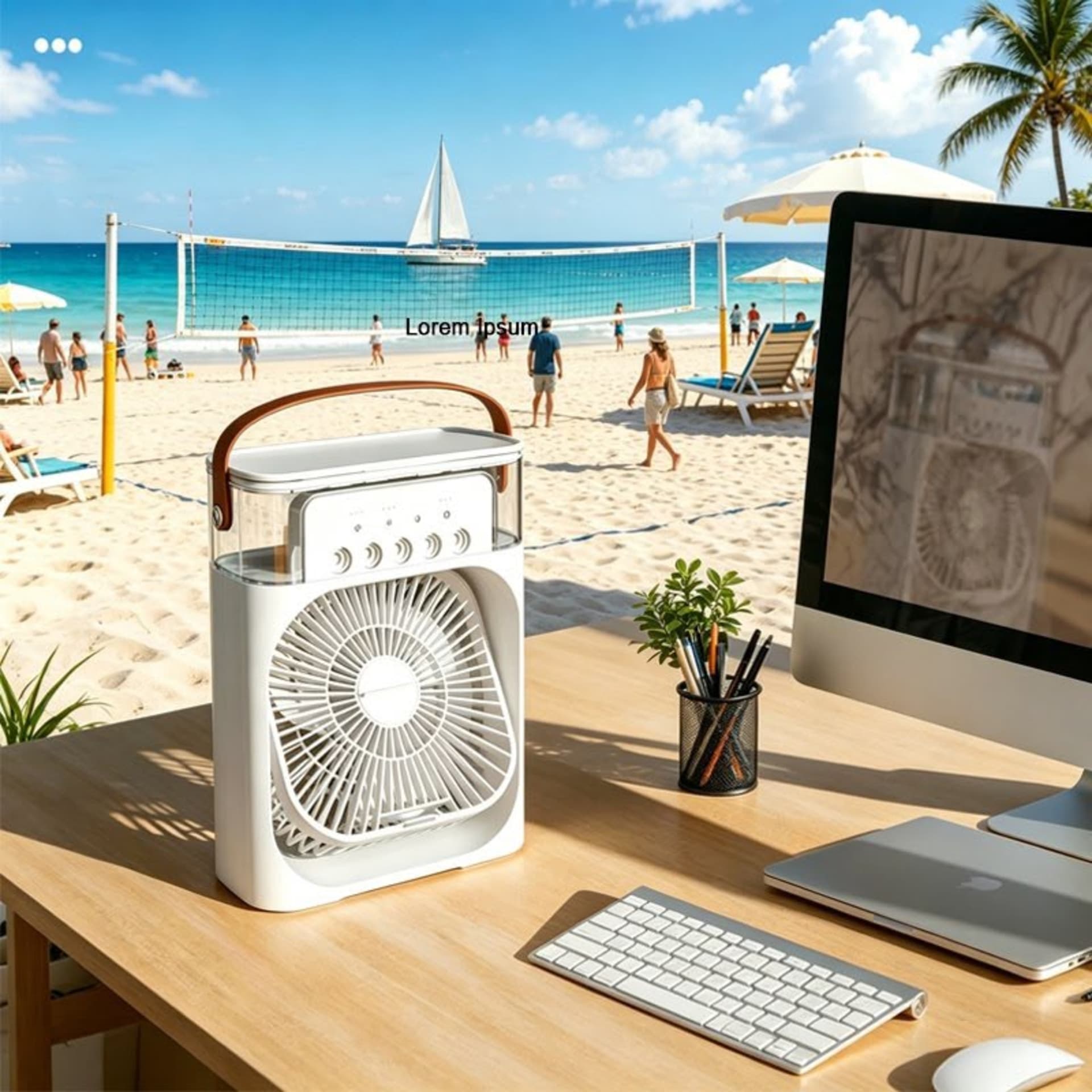 Mini Refroidisseur d'Air Portable Multifonction – Fraîcheur, Humidification & LED 3