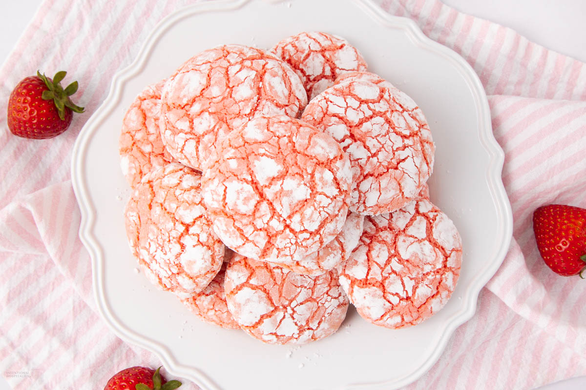 Easy Strawberry Cake Mix Cookies