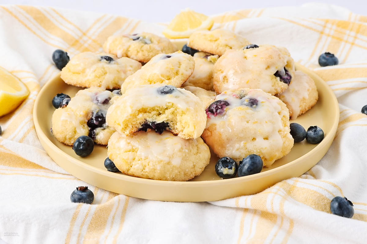 Soft Lemon Blueberry Cake Cookies