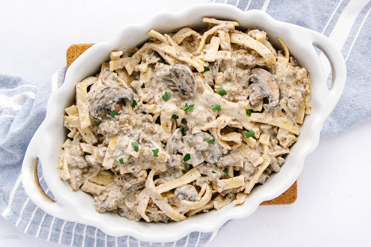 Creamy Beef Stroganoff With Ground Beef