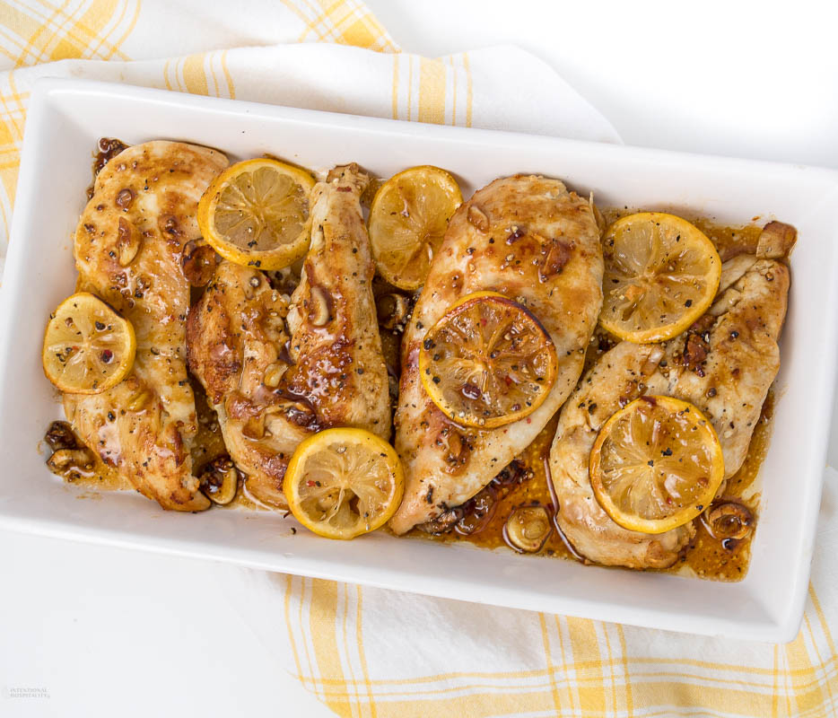 Lemon pepper chicken baked to golden perfection.