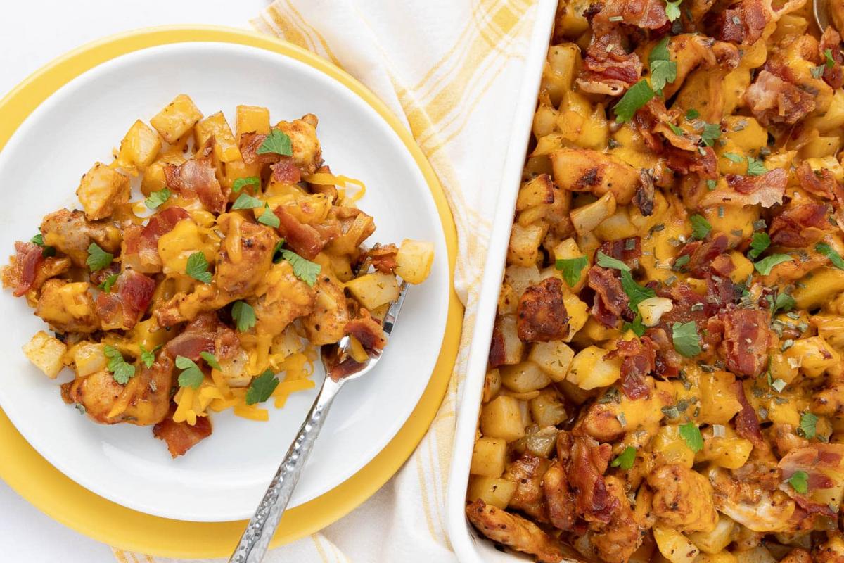 Creamy Loaded Baked Chicken Potato Casserole