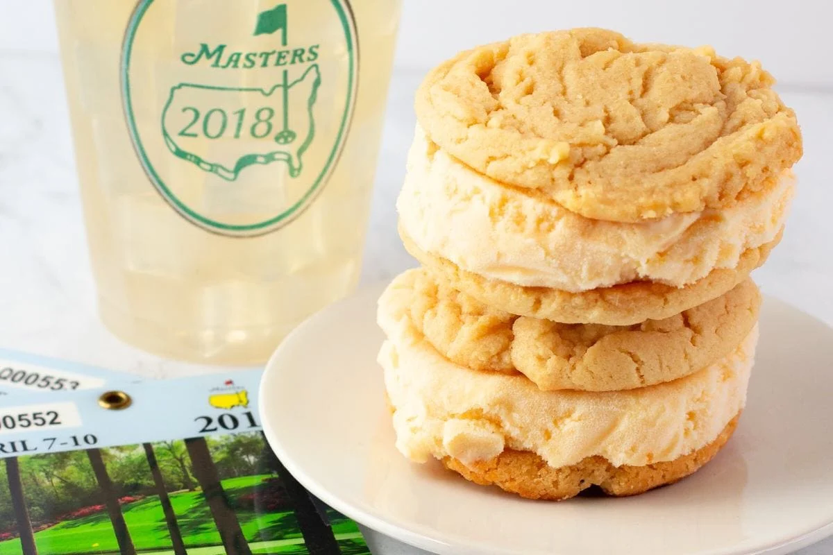 Peach ice cream cookie sandwich.