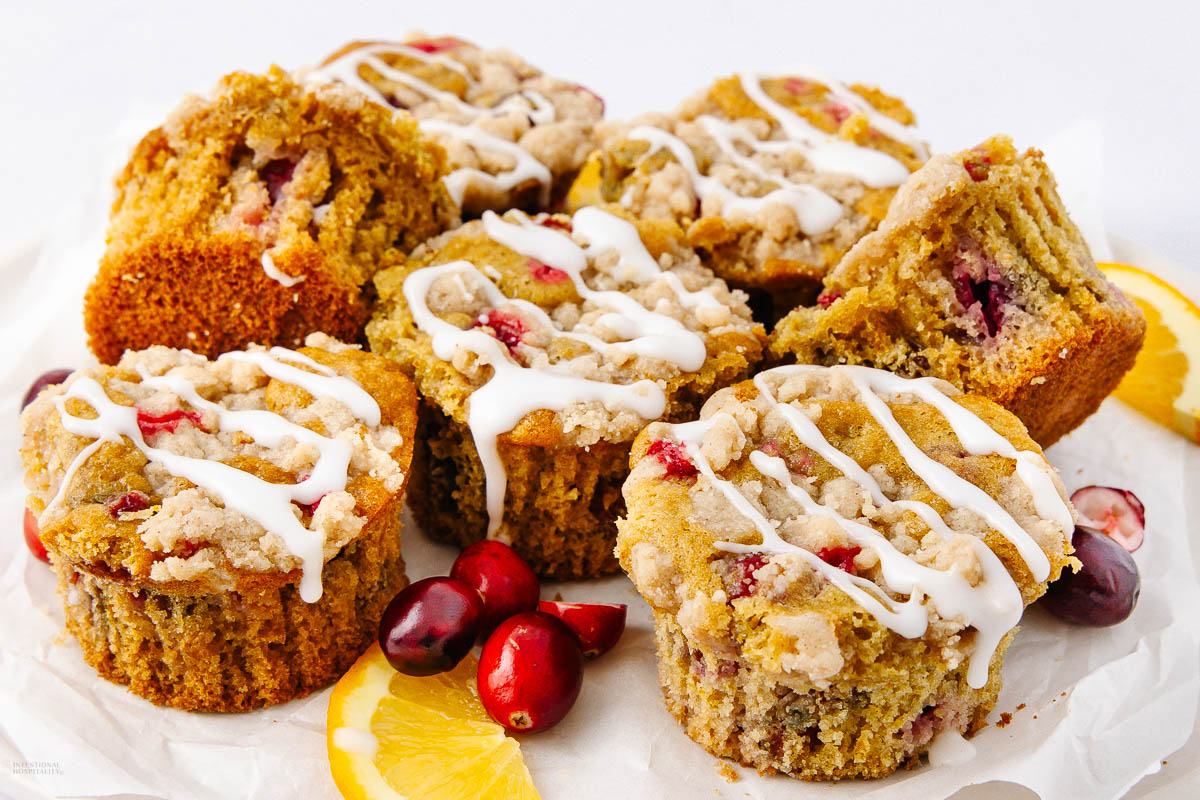 Bakery-Style Orange Cranberry Muffins with Crumb Topping