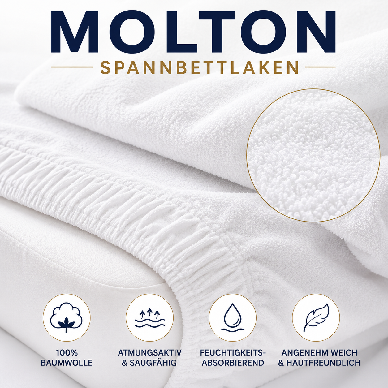White Molton fitted sheet