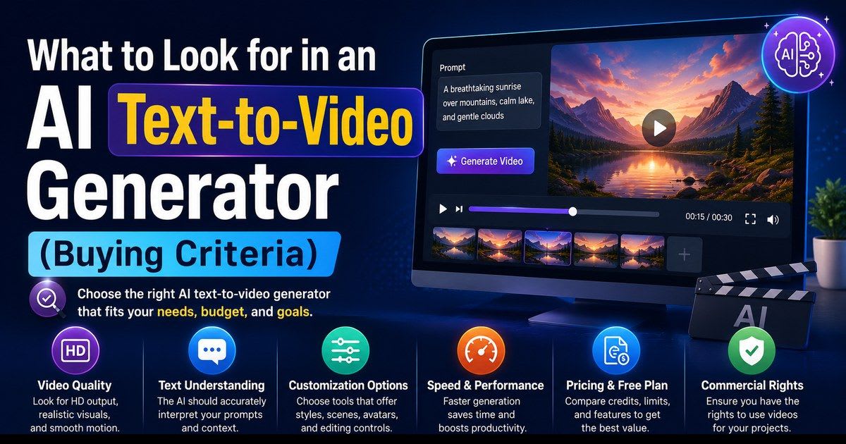 What to Look for in an AI Text-to-Video Generator (Buying Criteria)
