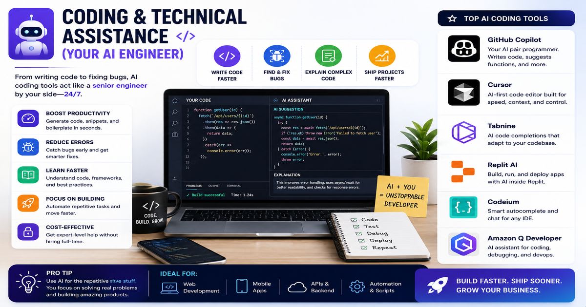 Coding & Technical Assistance (Your AI Engineer)