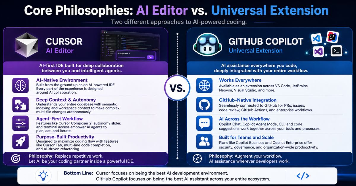 Core Philosophies: AI Editor vs. Universal Extension