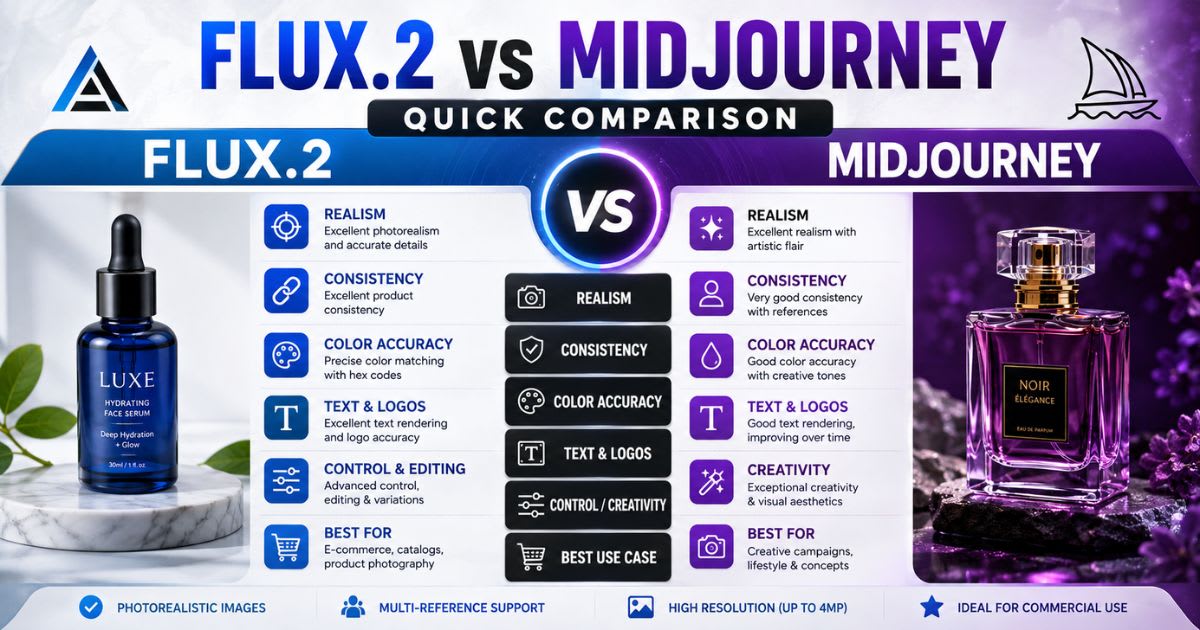 FLUX.2 vs Midjourney: Quick Comparison