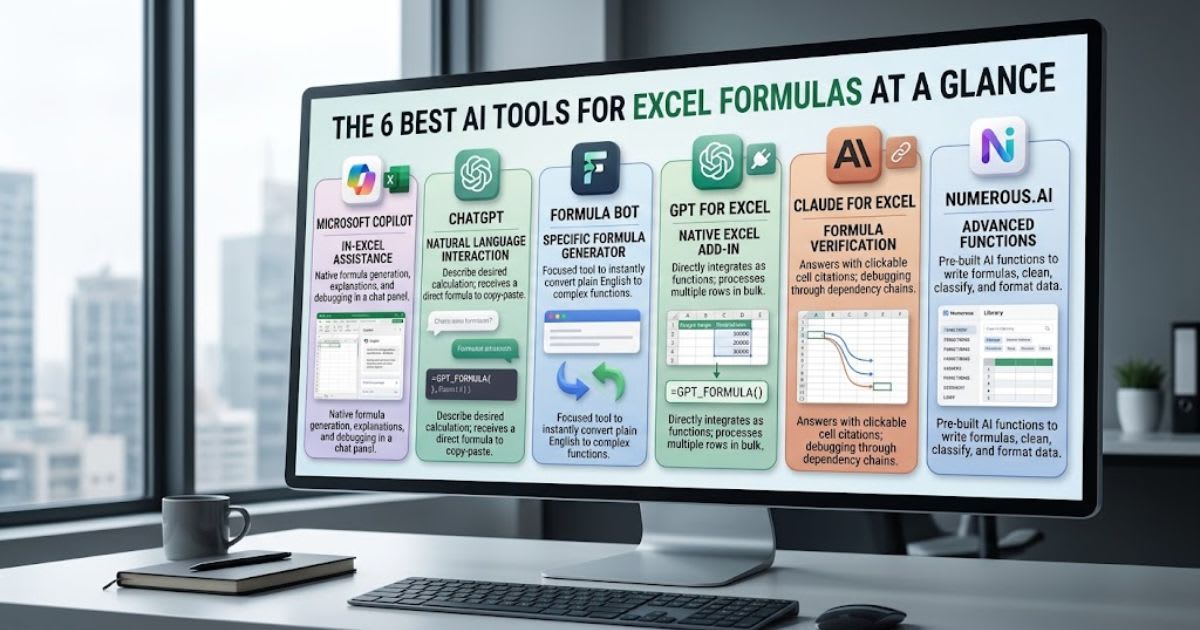 The 6 best AI tools for Excel formulas at a glance