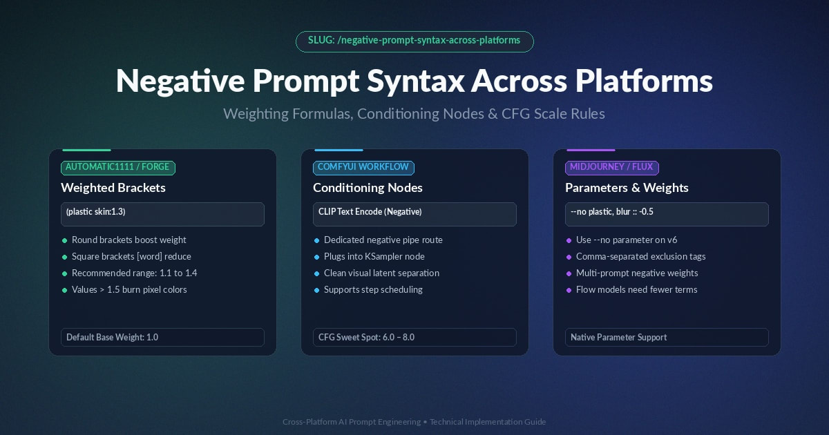 Negative Prompt Syntax Across Platforms