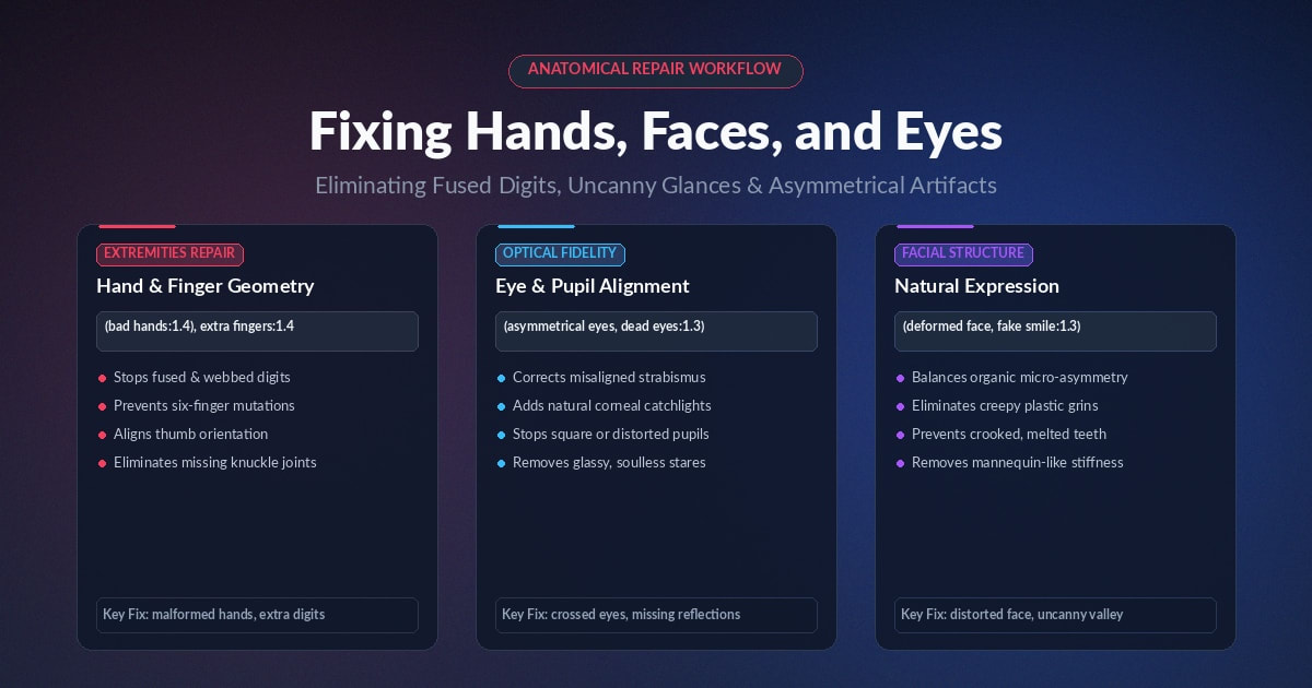 Fixing Hands, Faces, and Eyes