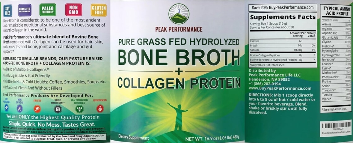 Bone Broth + Collagen Protein from Peak Performance