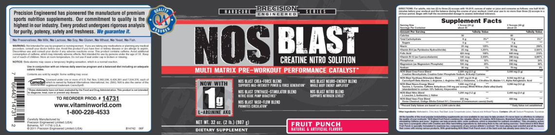 NOS Blast Creatine Nitro Solution from Precision Engineered