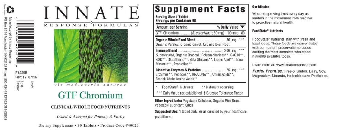 GTF Chromium from INNATE Response Formulas