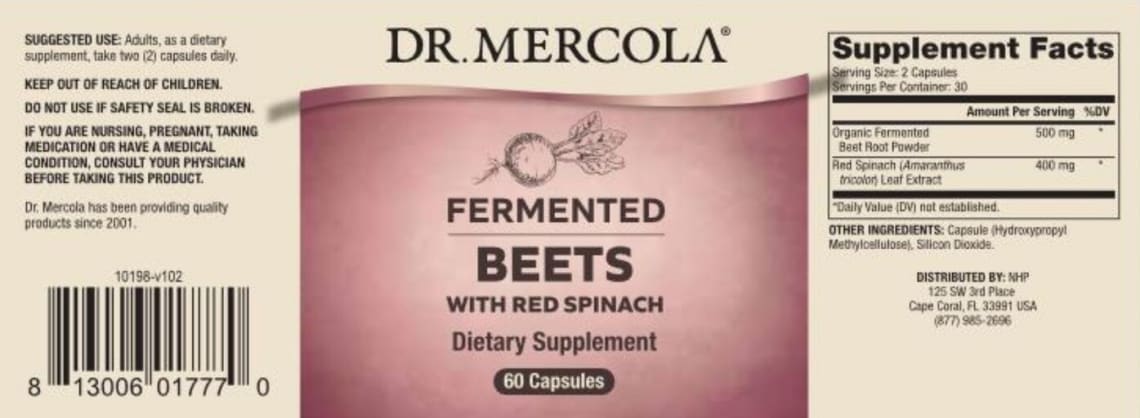 Fermented Beets with Red Spinach from Dr. Mercola