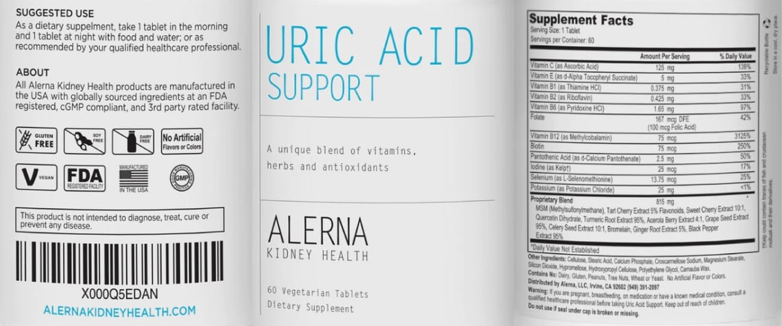 Uric Acid Support from Alerna Kidney Health