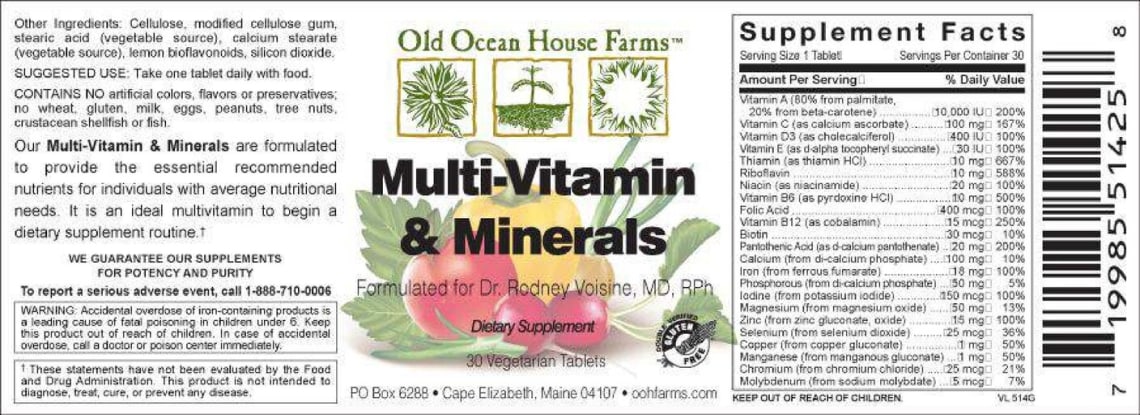 Multi-Vitamin & Minerals from Old Ocean House Farms