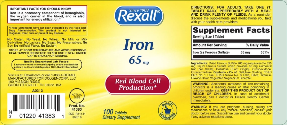 Iron 65 mg from Rexall
