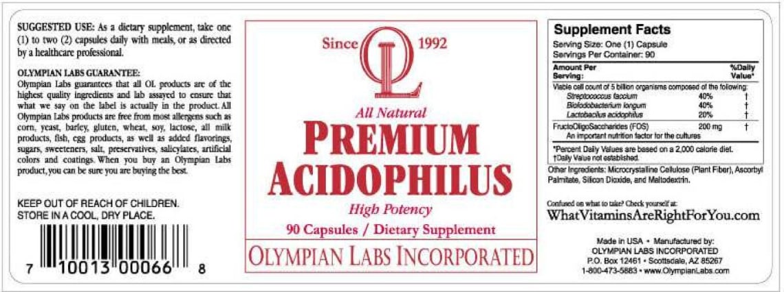 Premium Acidophilus from OL Olympian Labs Incorporated