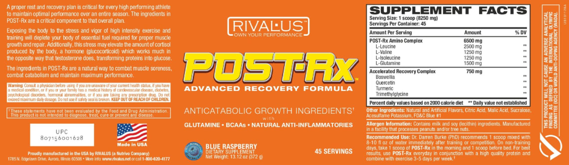 Post-Rx Blue Raspberry from Rivalus