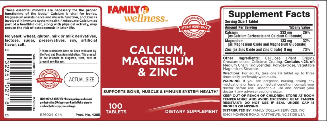Calcium, Magnesium & Zinc from Family Wellness