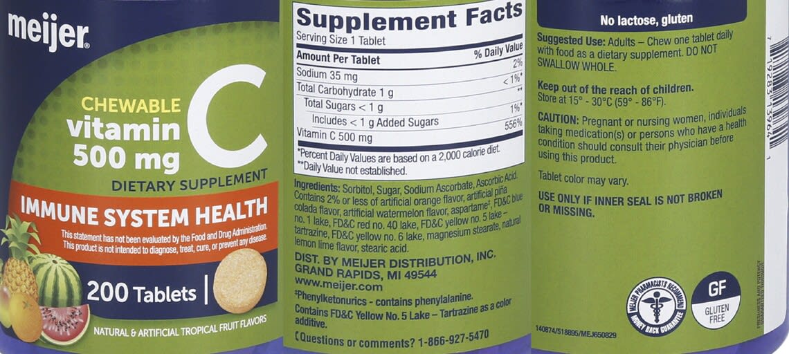 Chewable Vitamin C 500 mg from Meijer