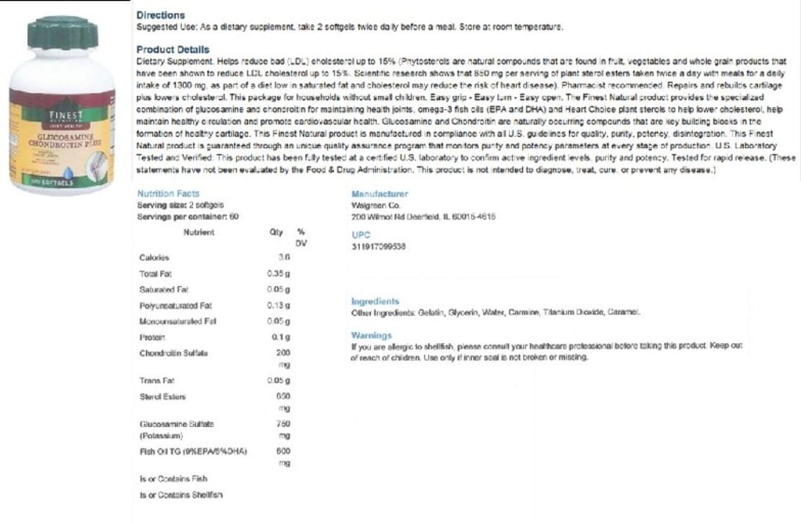 Glucosamine Chondroitin Plus from Finest Nutrition