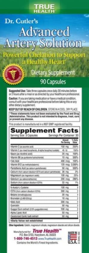 Dr. Cutler's Advanced Artery Solution from True Health