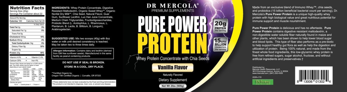 Pure Power Protein Vanilla Flavor from Dr. Mercola