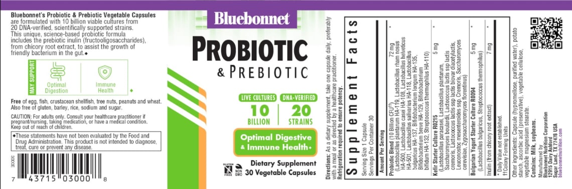 Probiotic & Prebiotic from Bluebonnet 
