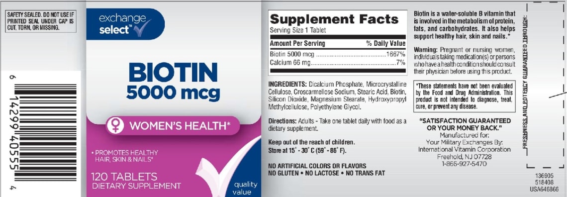 Biotin 5000 mcg from Exchange Select