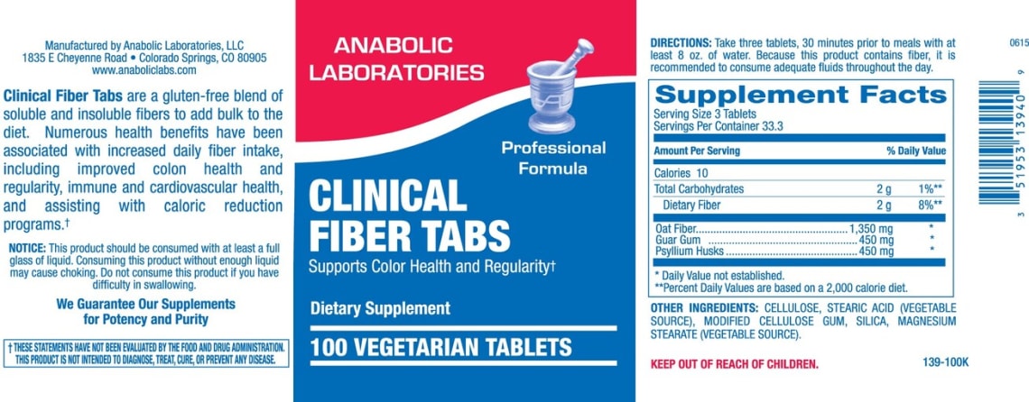 Clinical Fiber Tabs from Anabolic Laboratories
