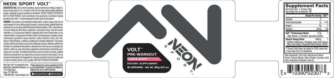 Volt Pre-Workout Lemon Berry from Neon Sport