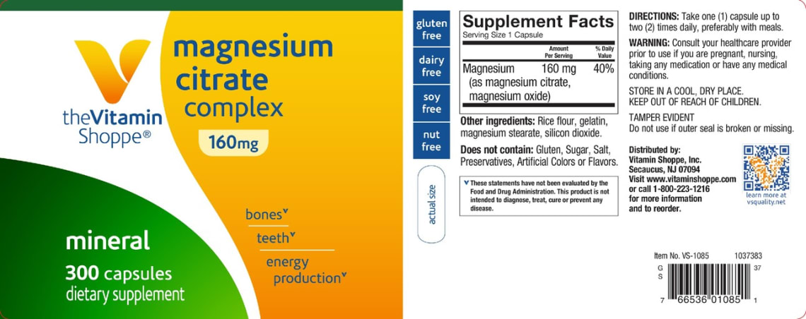 Magnesium Citrate Complex 160 mg from The Vitamin Shoppe