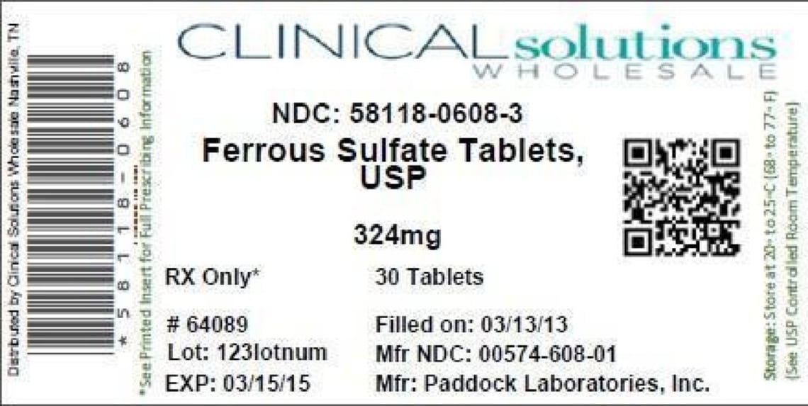 Ferrous Sulfate Tablets, USP from Clinical Solutions Wholesale