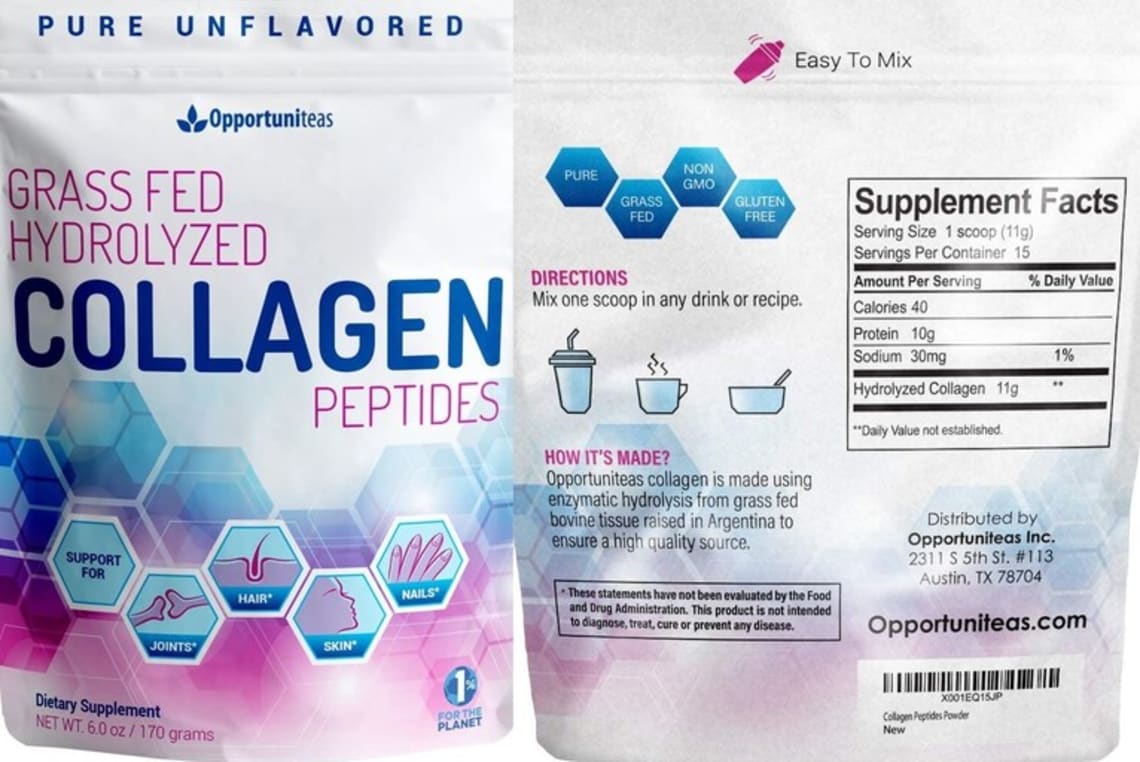 Grass Fed Hydrolyzed Collagen Peptides Unflavored from Opportuniteas