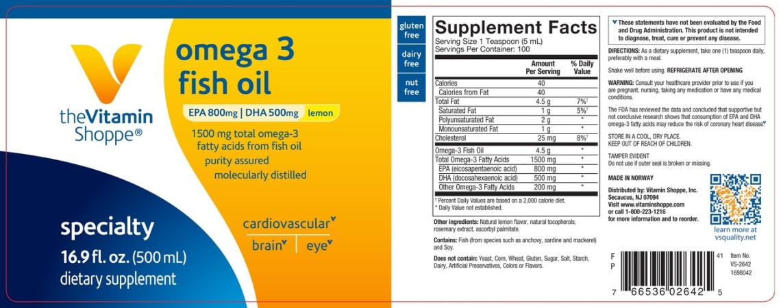 Omega 3 Fish Oil Lemon from The Vitamin Shoppe