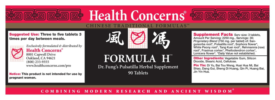 Formula H from Health Concerns