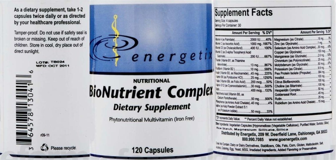 BioNutrient Complex from Energetix