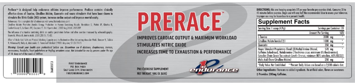 Prerace from First Endurance