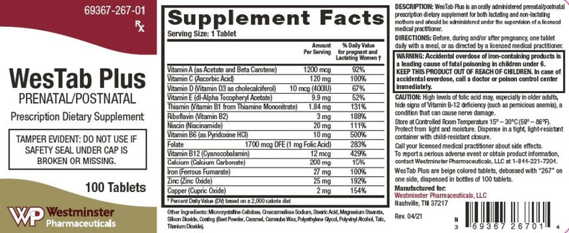 WesTab Plus from WP Westminster Pharmaceuticals